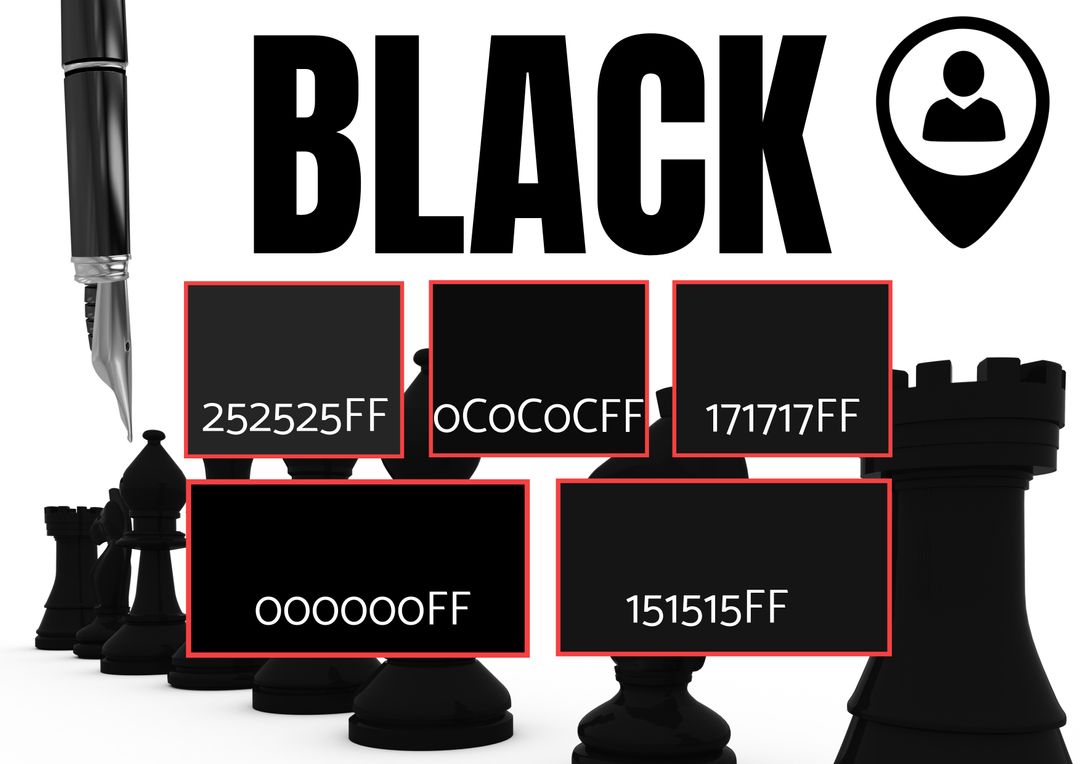 Elegant Black Shades with Hex Codes for Designer Inspiration - Download Free Stock Templates Pikwizard.com