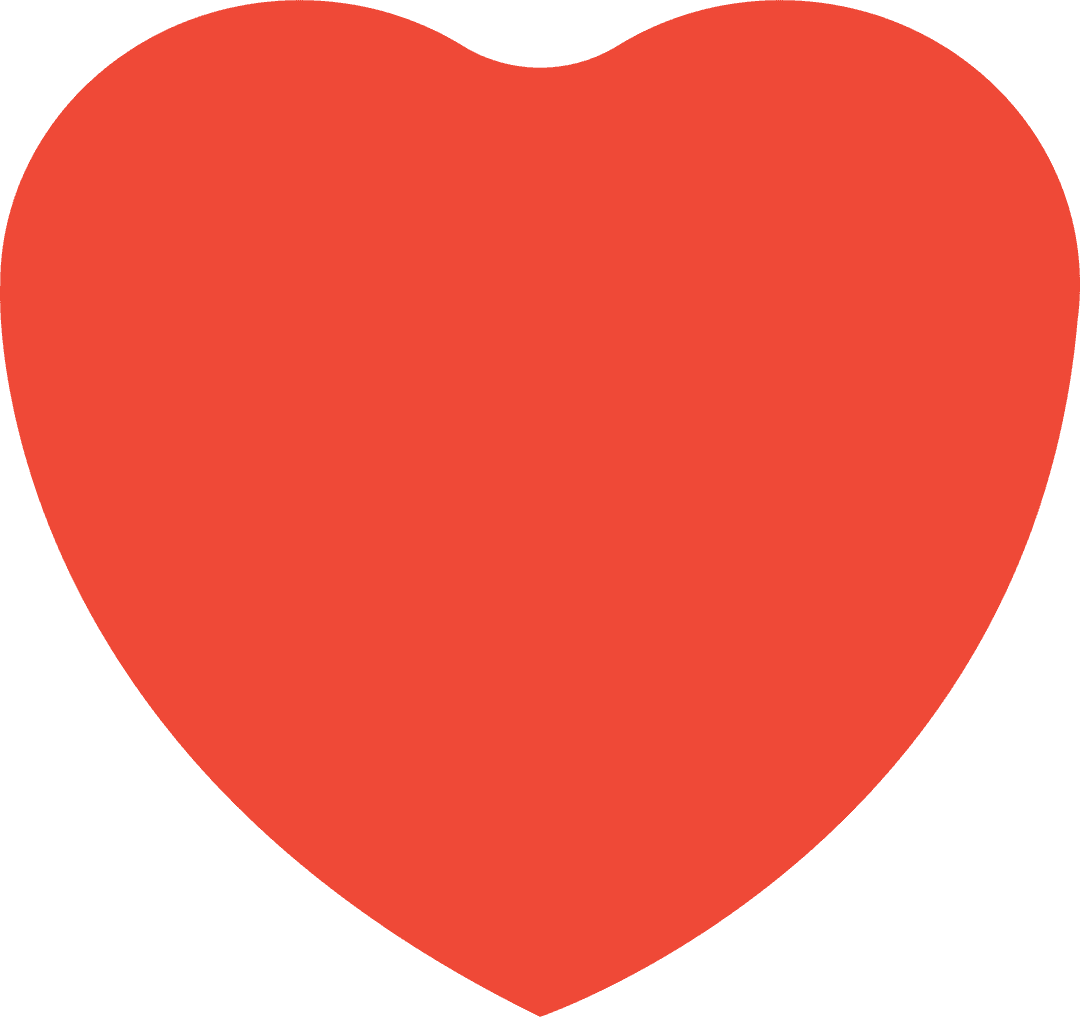 Red Heart Icon on Transparent Background for Love and Romance Themes
