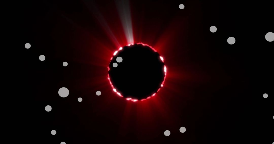 Abstract Red Glowing Circle with Light Rays on Black Background