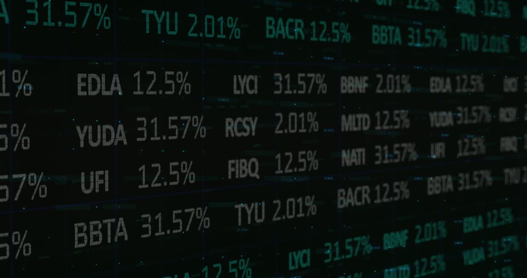 Stock Market with Dynamic Data Displaying Growth