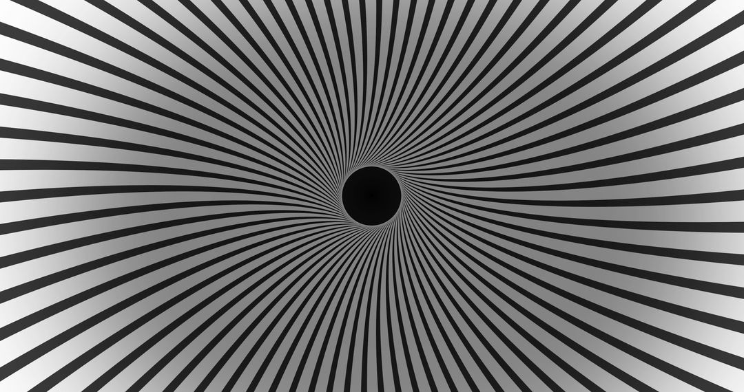 Dynamic Black and White Spiral Pattern with Swirling Stripes