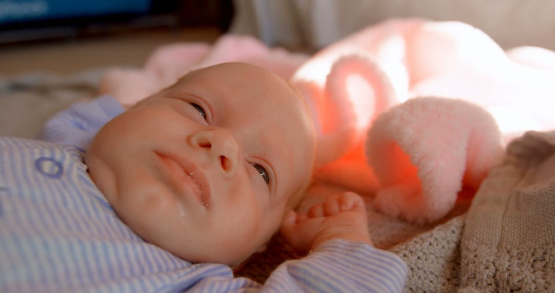 Peaceful Newborn Lying Comfortably in Warm Light - Free Images, Stock Photos and Pictures on Pikwizard.com