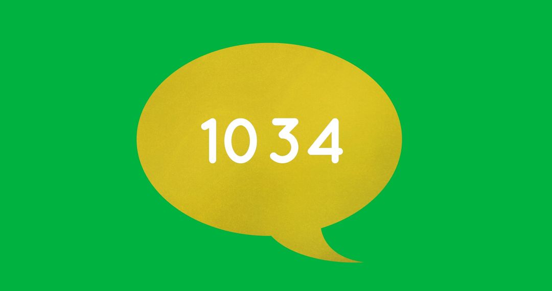 High Notification alert with 1034 Messages on Green Background