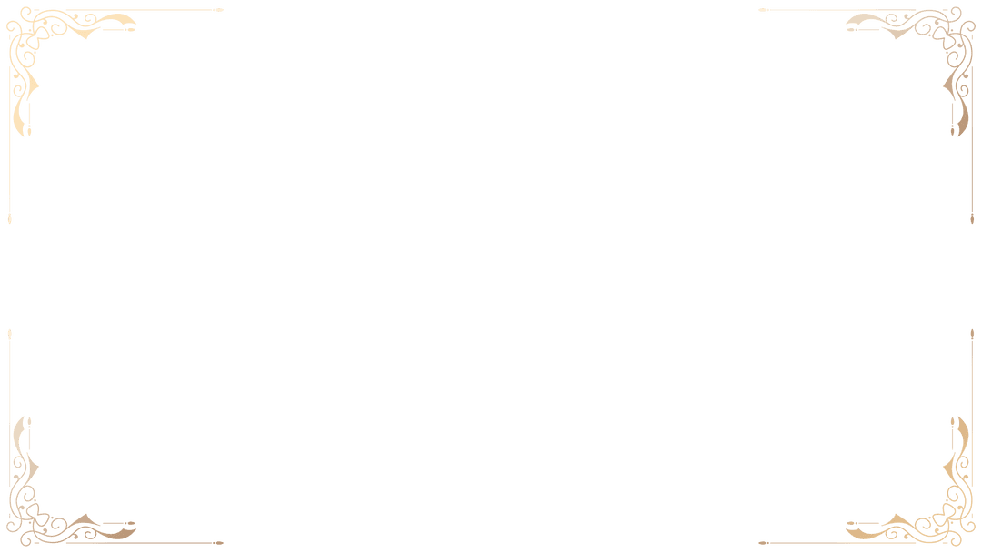 Ornate Golden Filigree Corner Frames on Transparent Canvas