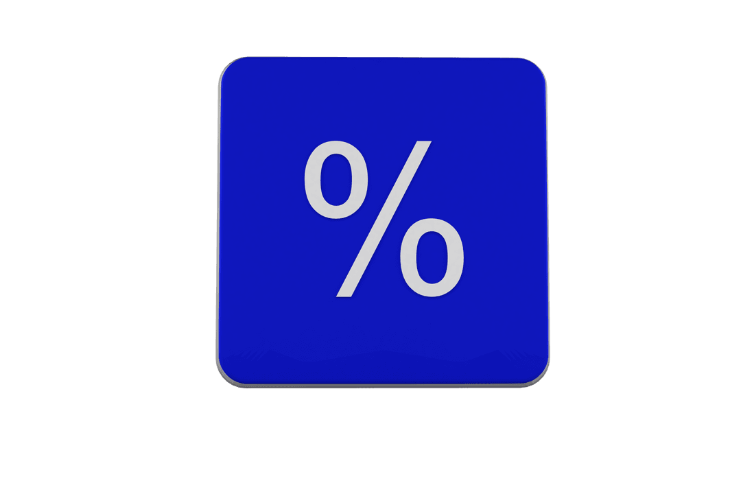 Vector Percent Symbol Economy Math Concept on Transparent Background