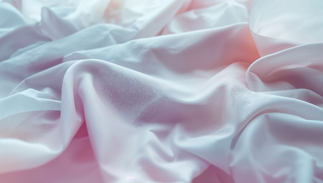 Soft Satin Sheet Display with Pink Glow