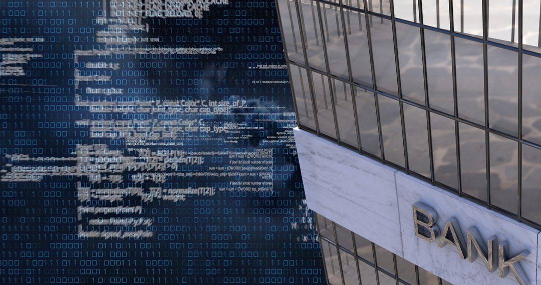 Digital Overlay with Bank for Fintech and Cybersecurity Concepts