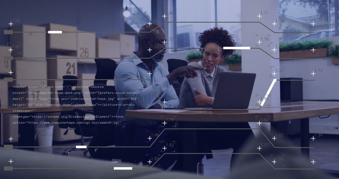 Corporate Team Collaboration on Laptop in Modern Workspace