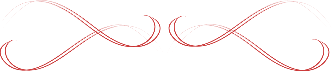 Red Curved Decorative Divider on Transparent Background