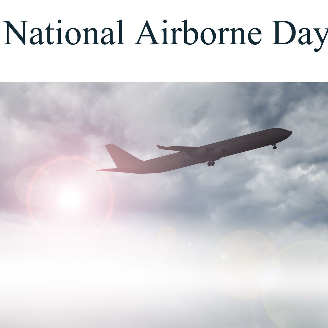 Airplane Flying Across Moody Celestial Concept Background