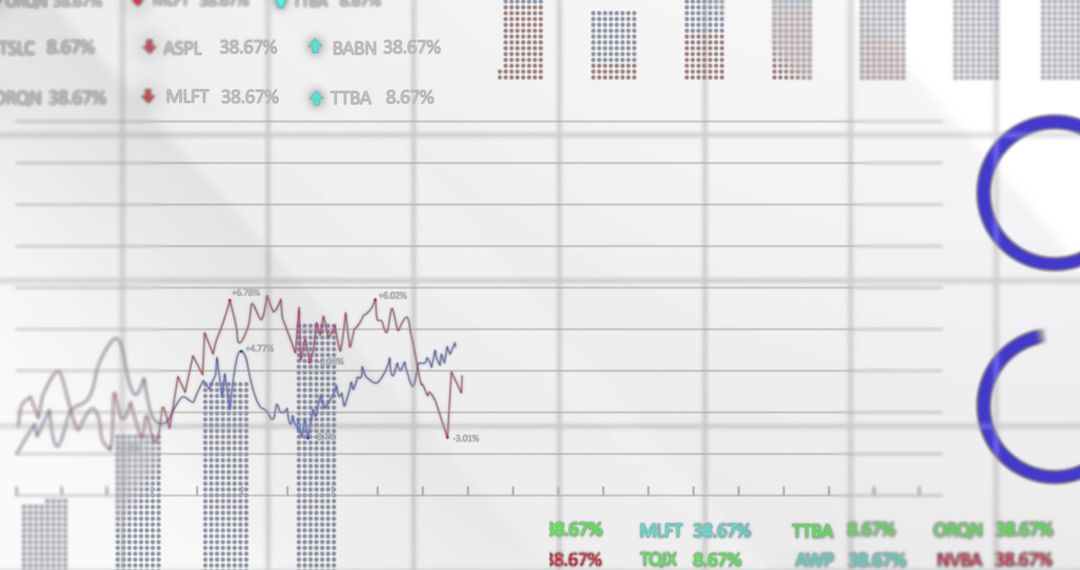 Data Analysis Charts and Graphs on Digital Interface