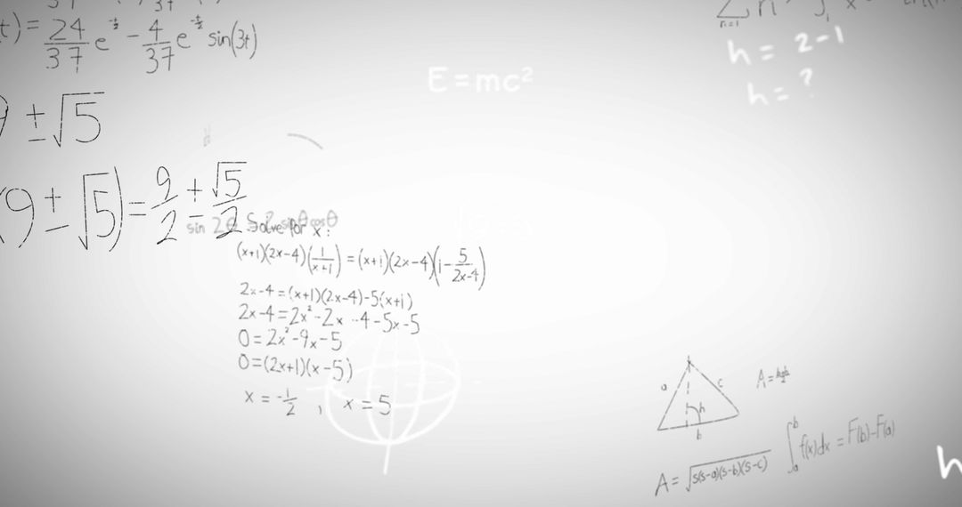 Abstract Mathematical Data Processing Concepts on White Background