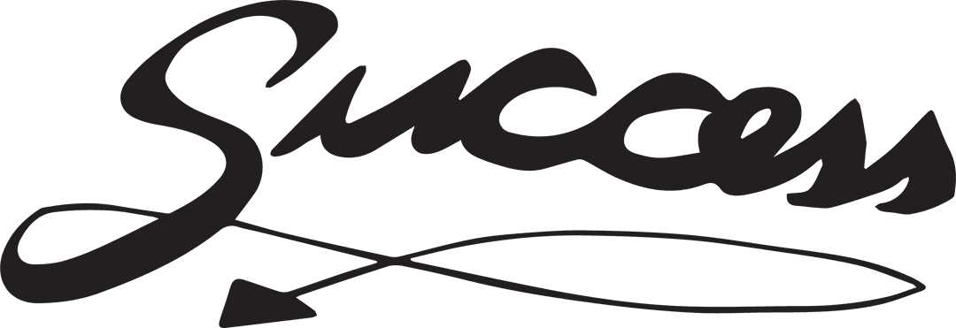 Success cursive script on transparent background