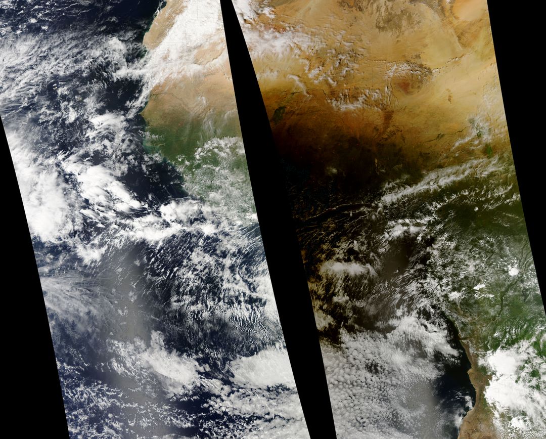 Lunar Umbra (solar eclipse shadow) over western Africa - Free Images, Stock Photos and Pictures on Pikwizard.com