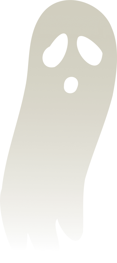 Floating Cartoon Ghost in Flat Style on Transparent Background