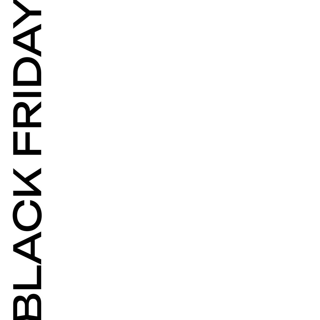Minimalist Black Friday Sale Text on White