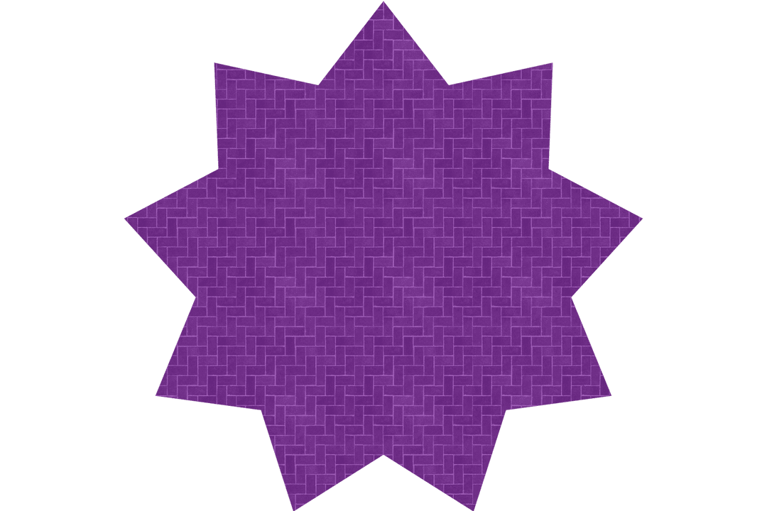 Transparent Purple Geometric Star with Pattern Overlay