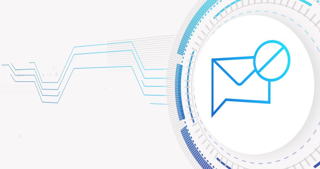 Network Connections with Envelope Icon Illustrating Cybersecurity