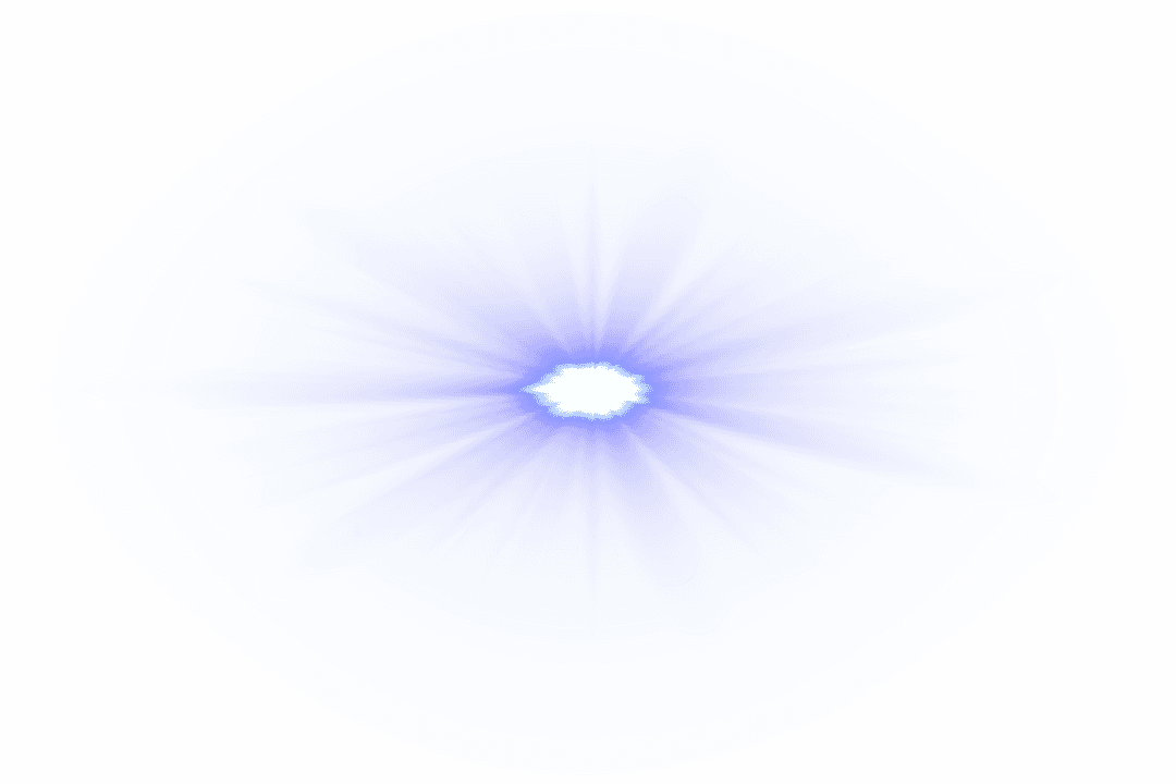 Radiant Burst with Illuminated Trails on Transparent Background