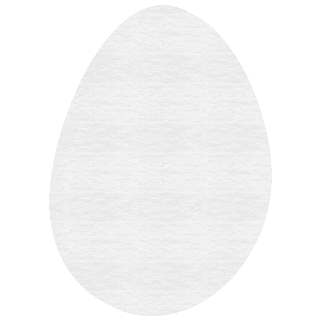 White Paper Egg Graphic on Transparent Background for Easter