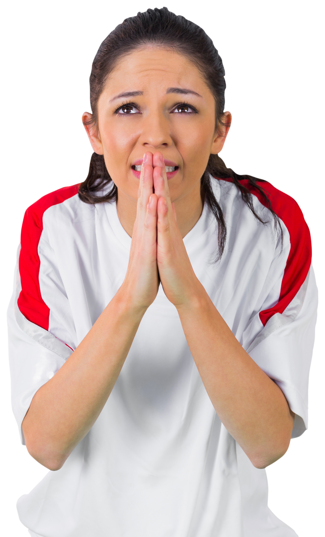 Worried Sports Fan in White Jersey, Transparent Background - Download Free Stock Images Pikwizard.com