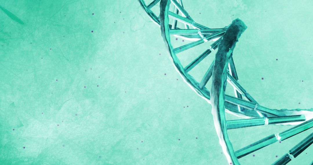 DNA Strand on Abstract Light Green Background