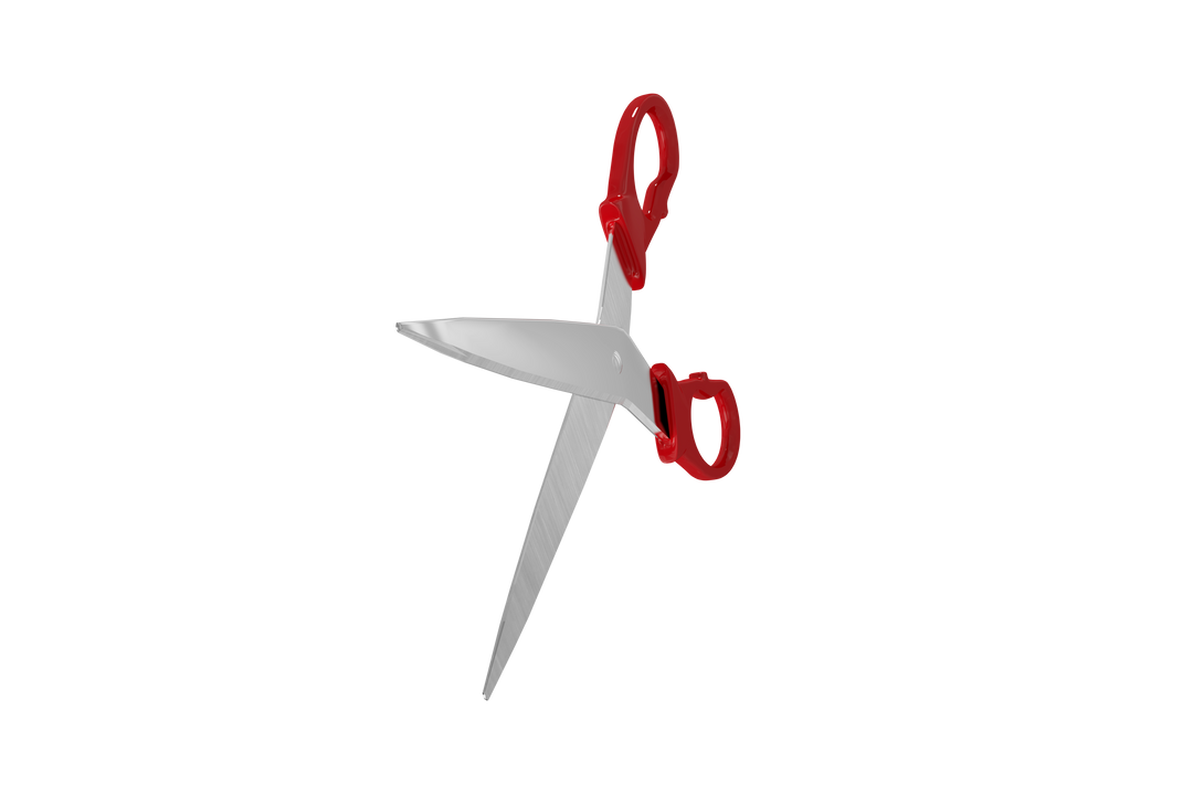 Transparent Close-Up of Red-Handled Scissors on White Background - Download Free Stock Images Pikwizard.com