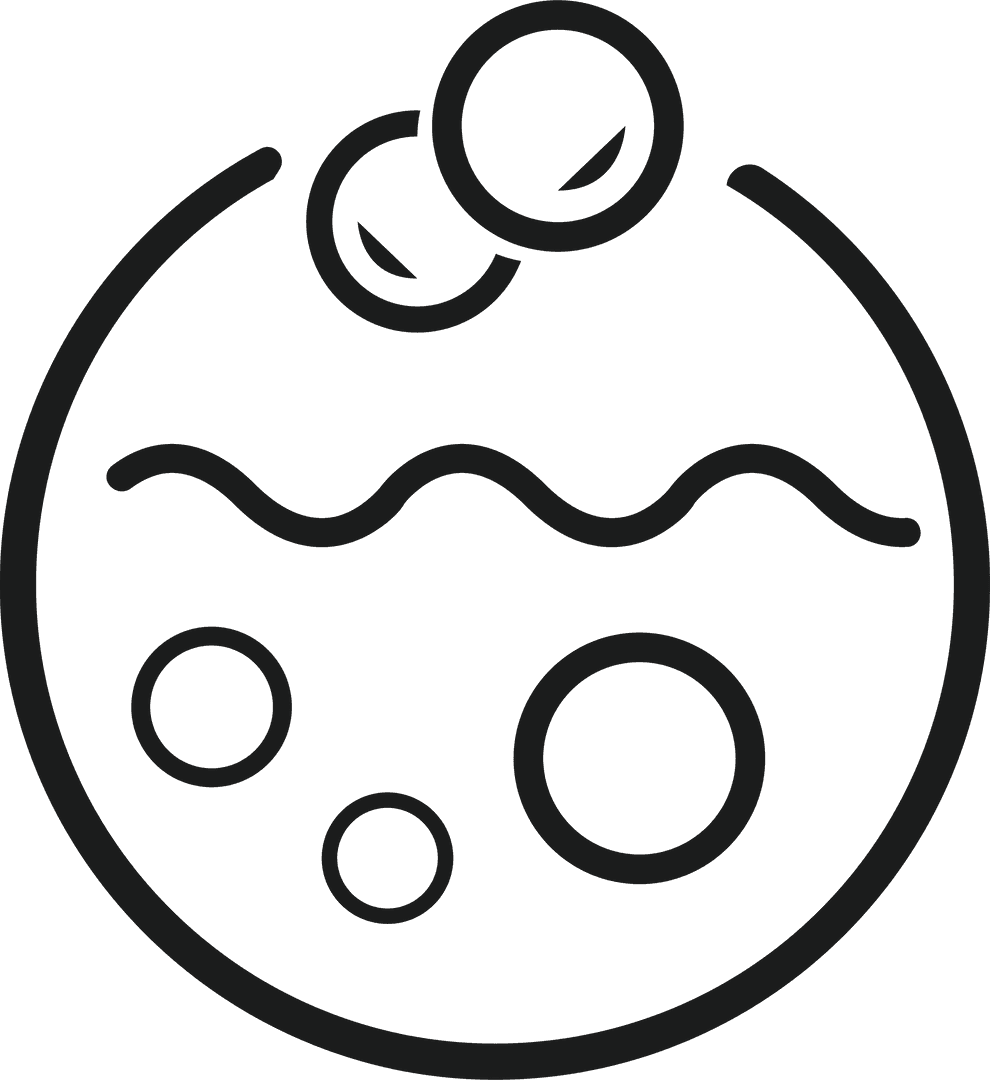 Abstract black circles icon on transparent background vector