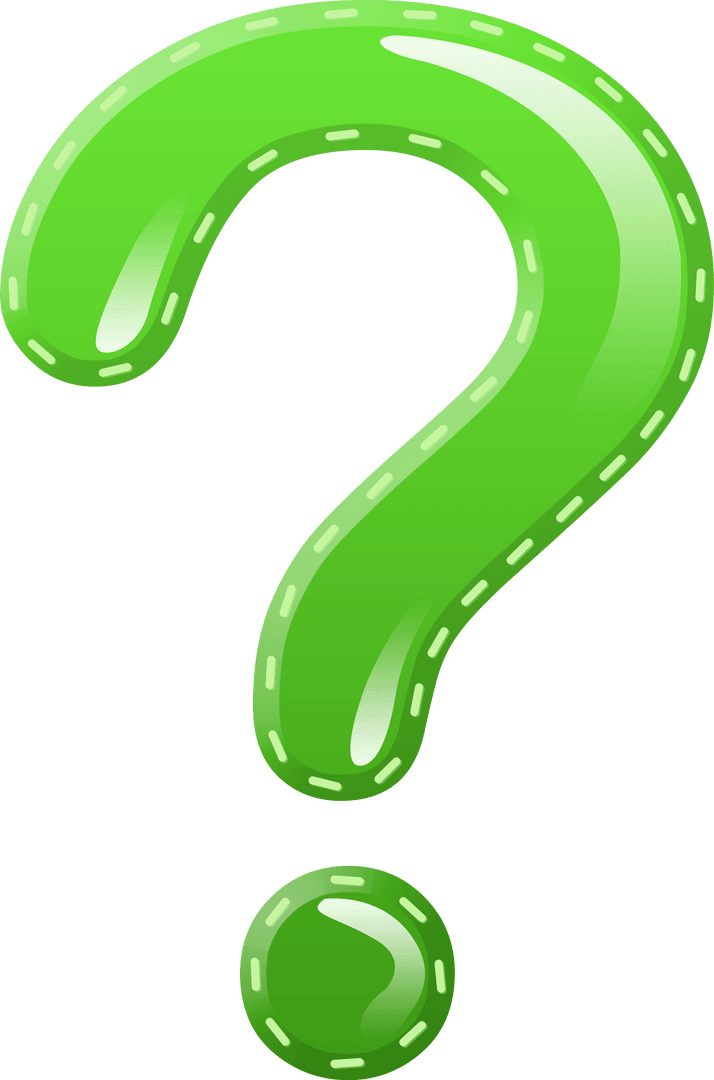 Bright Green Transparent Question Mark Icon Illustration