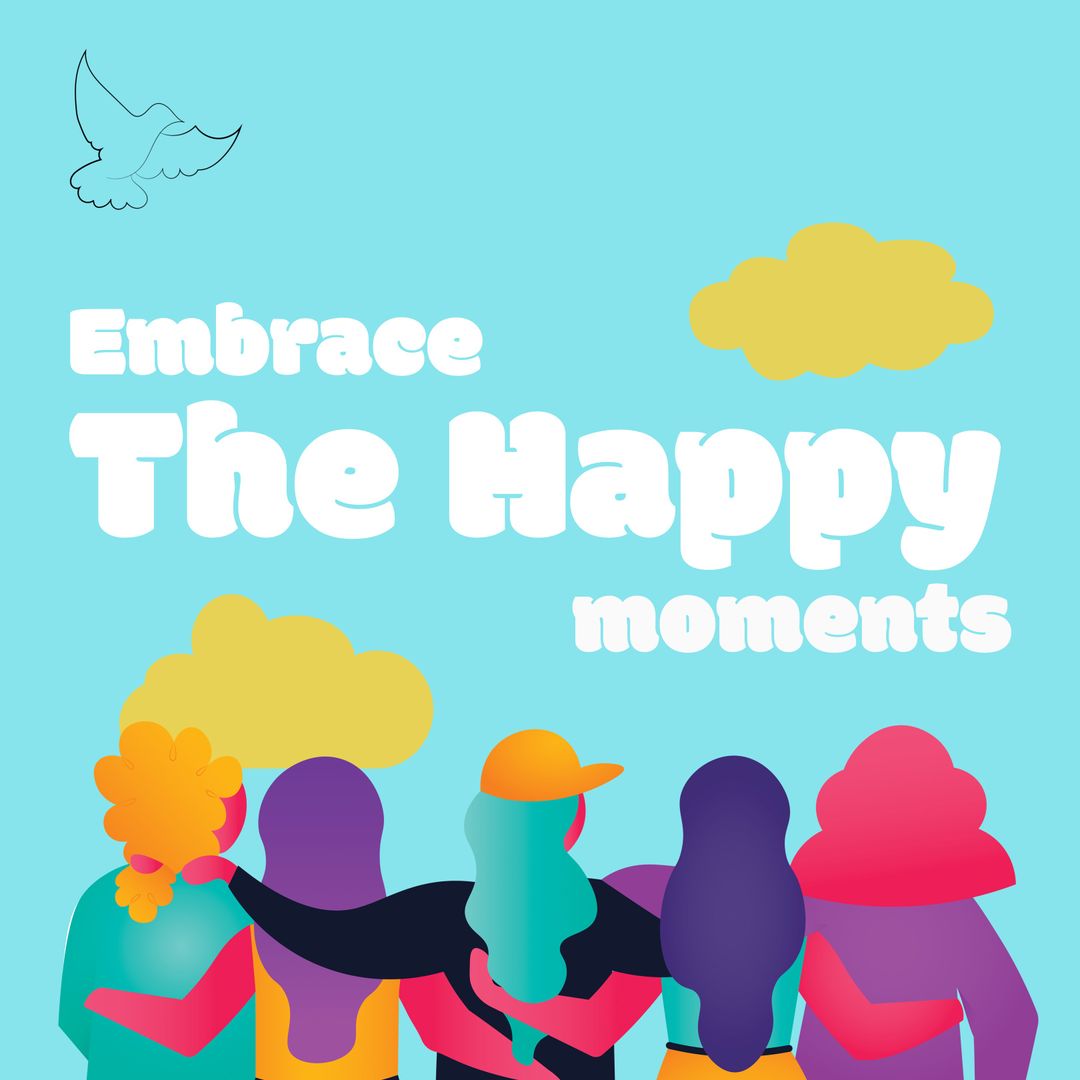 Group of Friends Embracing in Joyful Unity