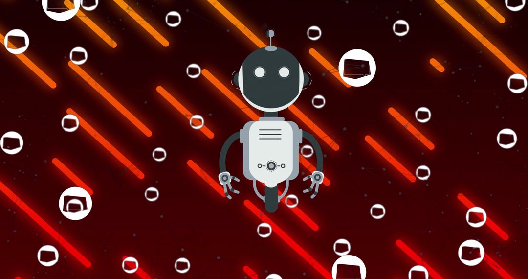 AI Chatbot in Futuristic Neon Digital Setting