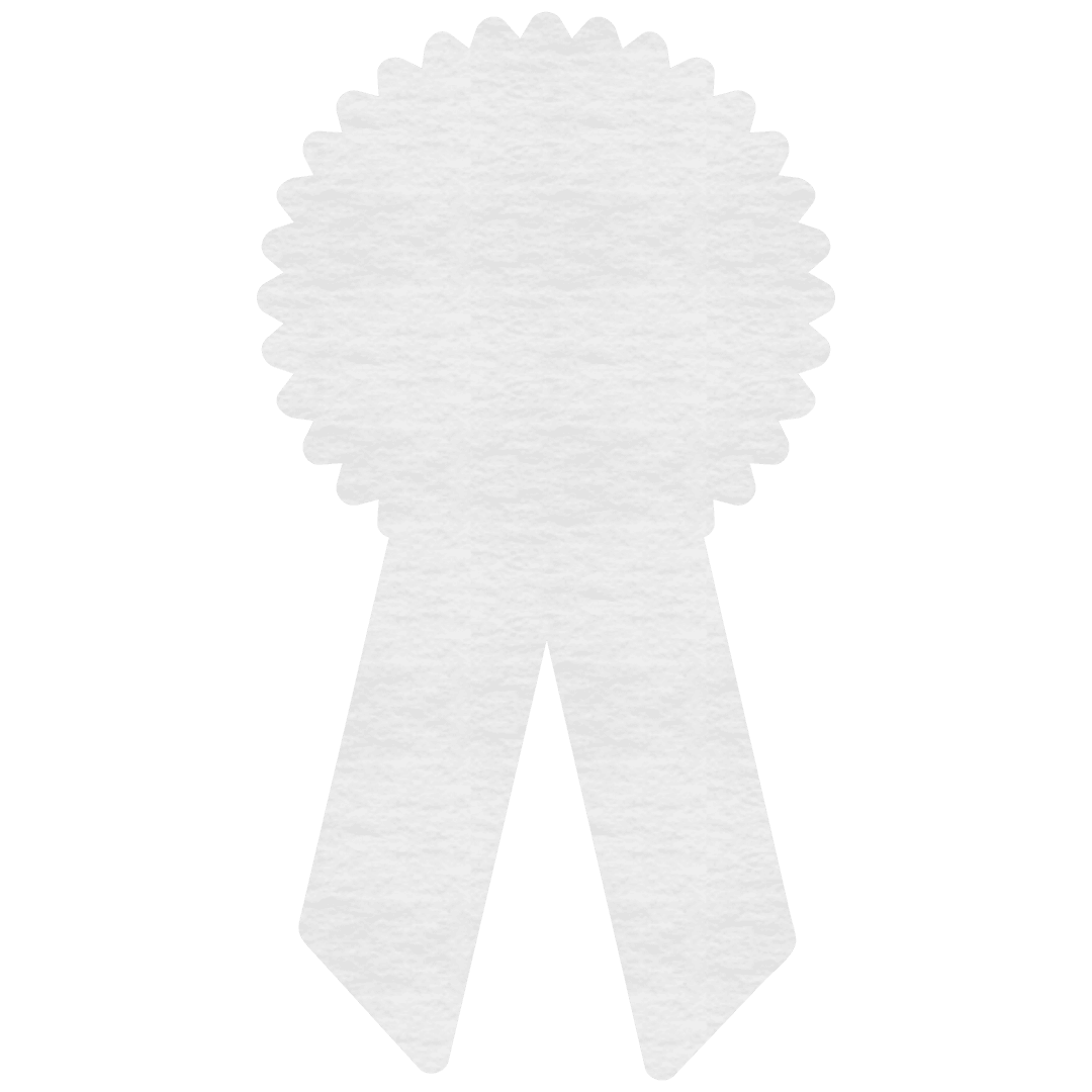 White Award Emblem on Transparent Background for Celebrations
