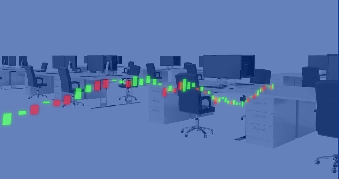 Dynamic Financial Data Over Modern Office Workspace