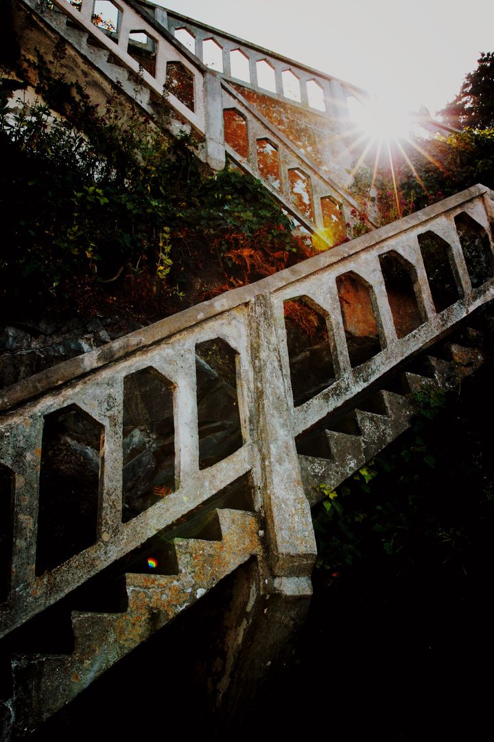 Sunlight on Vintage Stone Staircase - Free Images, Stock Photos and Pictures on Pikwizard.com