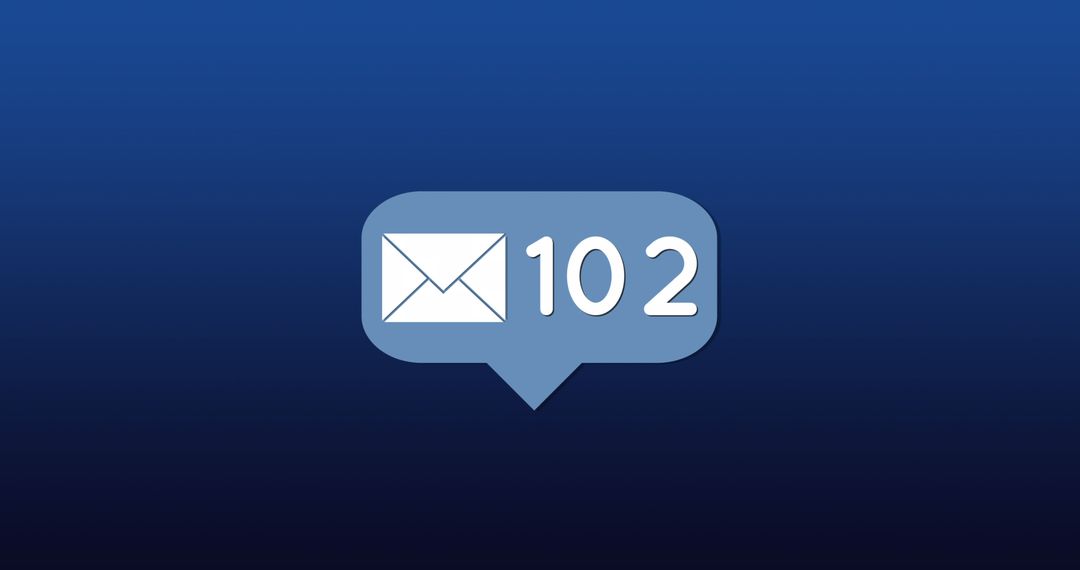 Speech Bubble Notification with Envelope Icon and 102 Messages
