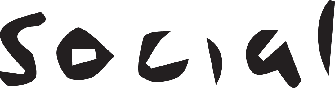 Handwritten Social Text on Transparent Background Vector