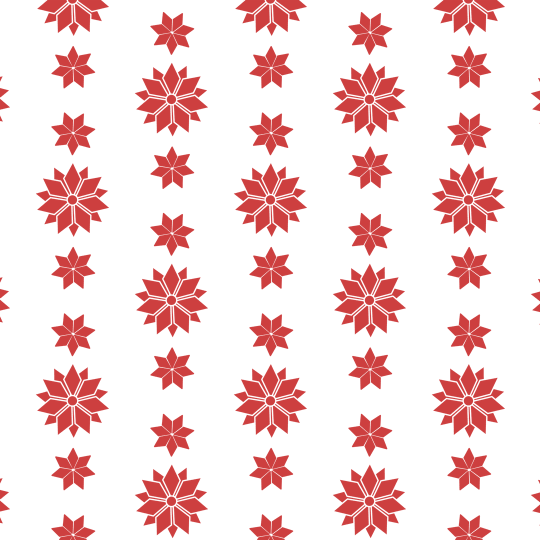 Red Flower Pattern Isolated on Transparent Wallpaper