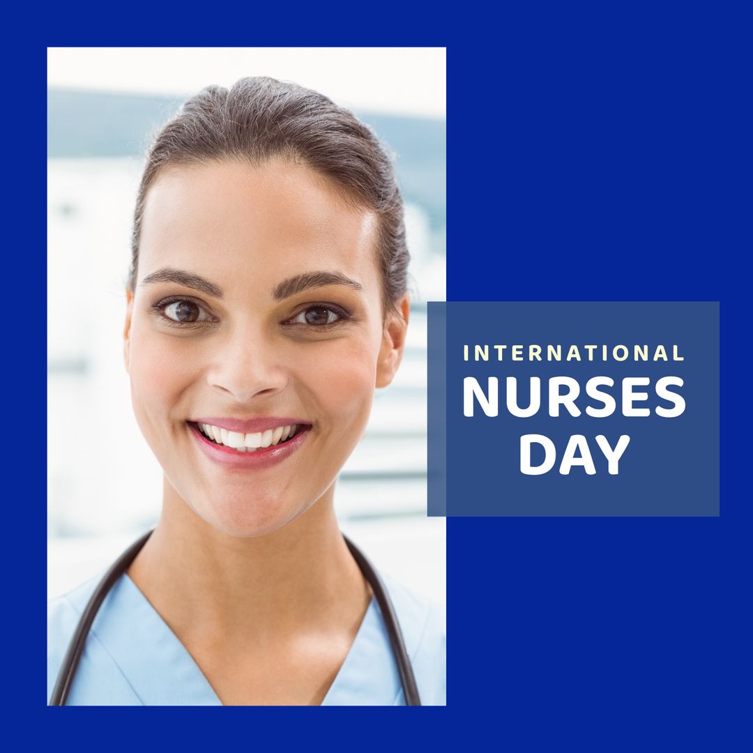 Smiling Female Nurse for International Nurses Day Poster or Banner - Download Free Stock Templates Pikwizard.com