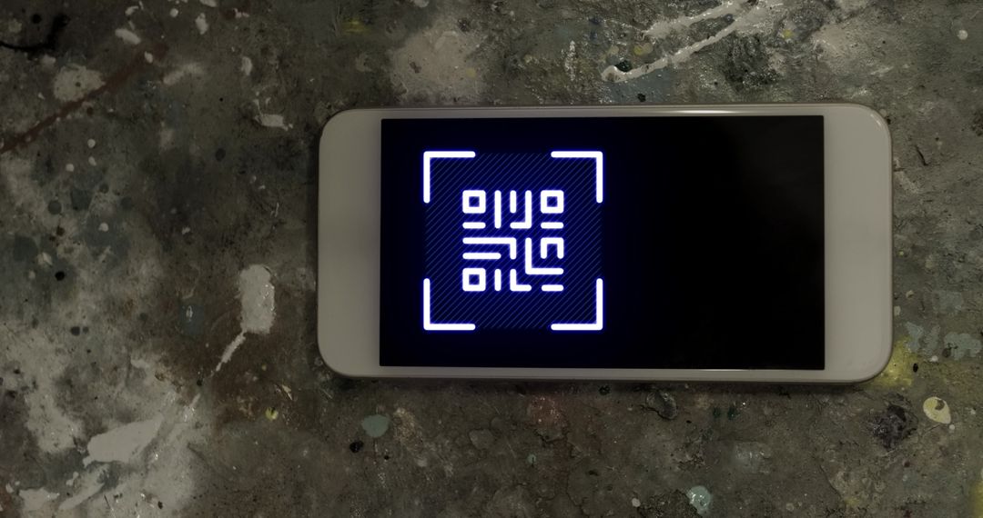 Glowing QR Code Displayed on Smartphone Screen