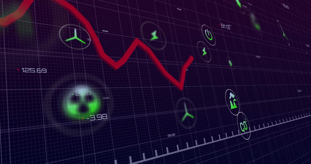 Futuristic Digital Interface with Energy Analytics Graph