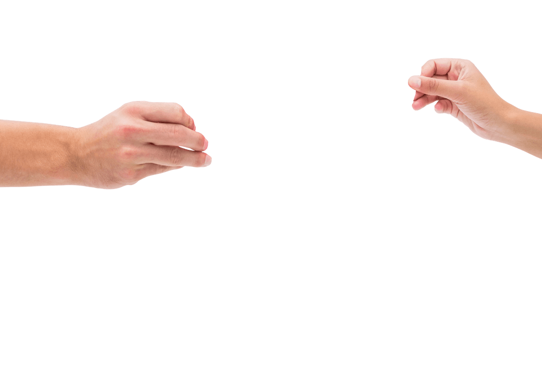 Hands Holding Invisible Object Transparent Background