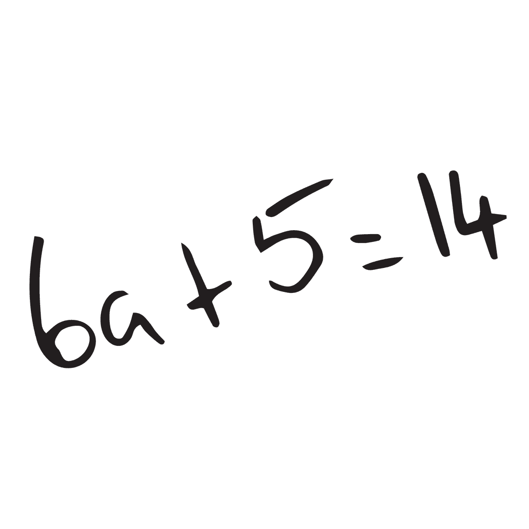 Transparent Algebra Equation Math Expression on White Background