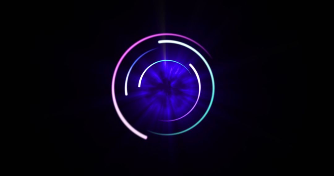 Abstract Glowing Circles on Black Background