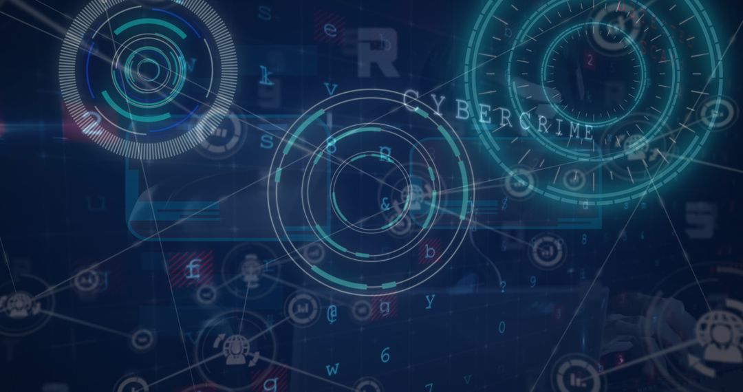 Futuristic Cybersecurity Network with Digital Interface