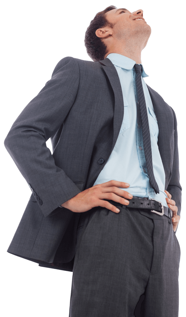 Cheerful Businessman Smiling Proudly Transparent Background