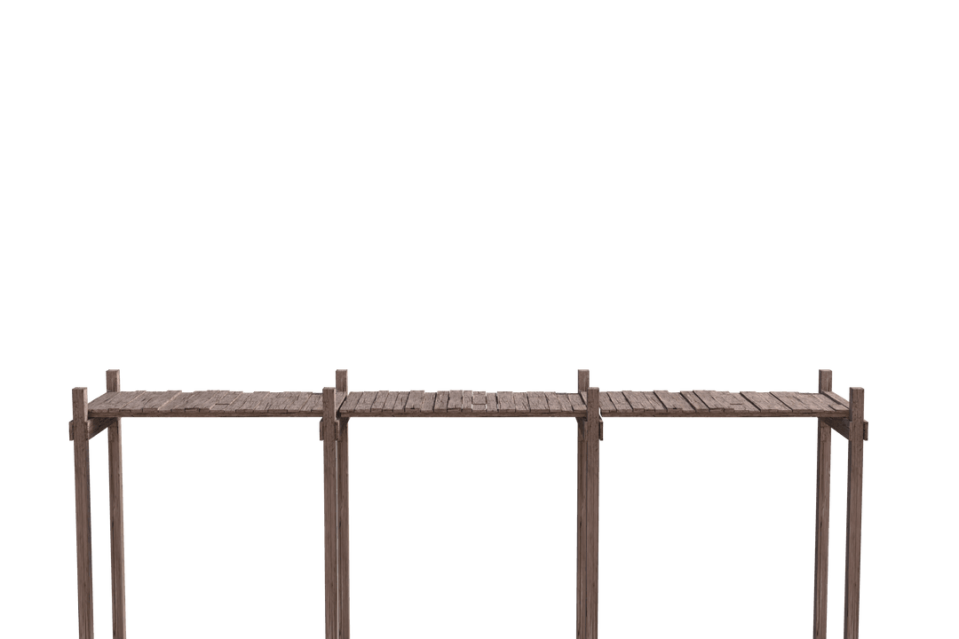 Wooden Pier on Transparent Background for Design Projects