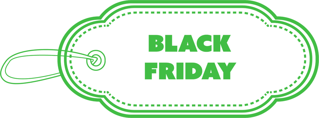 Green Black Friday Tag on Transparent Background - Vector Illustration