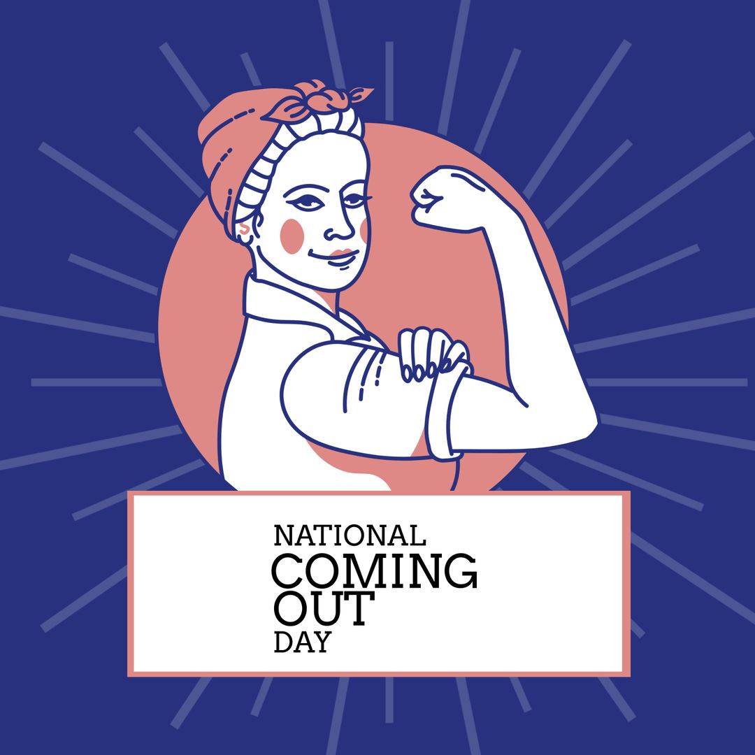 Empowered Woman Celebrating National Coming Out Day Concept