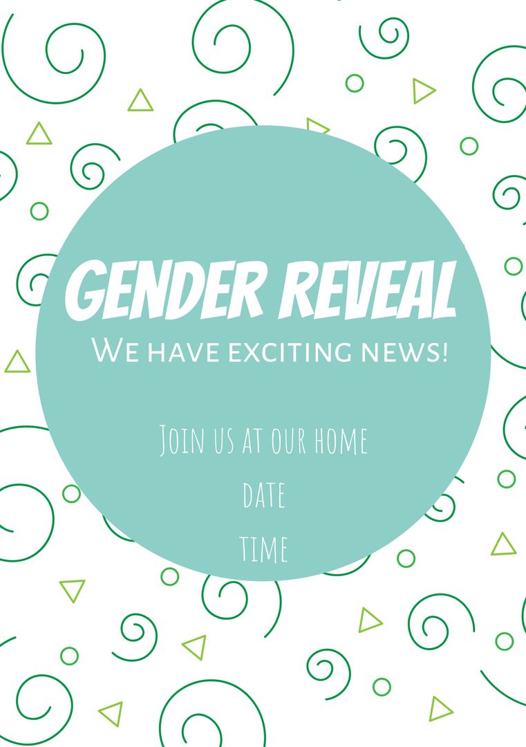 Gender Reveal Invitation Template with Playful Symbols - Download Free Stock Templates Pikwizard.com