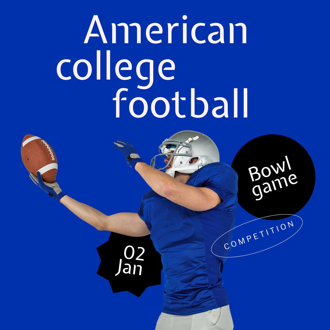 American College Football Player Preparing for Bowl Game - Download Free Stock Templates Pikwizard.com